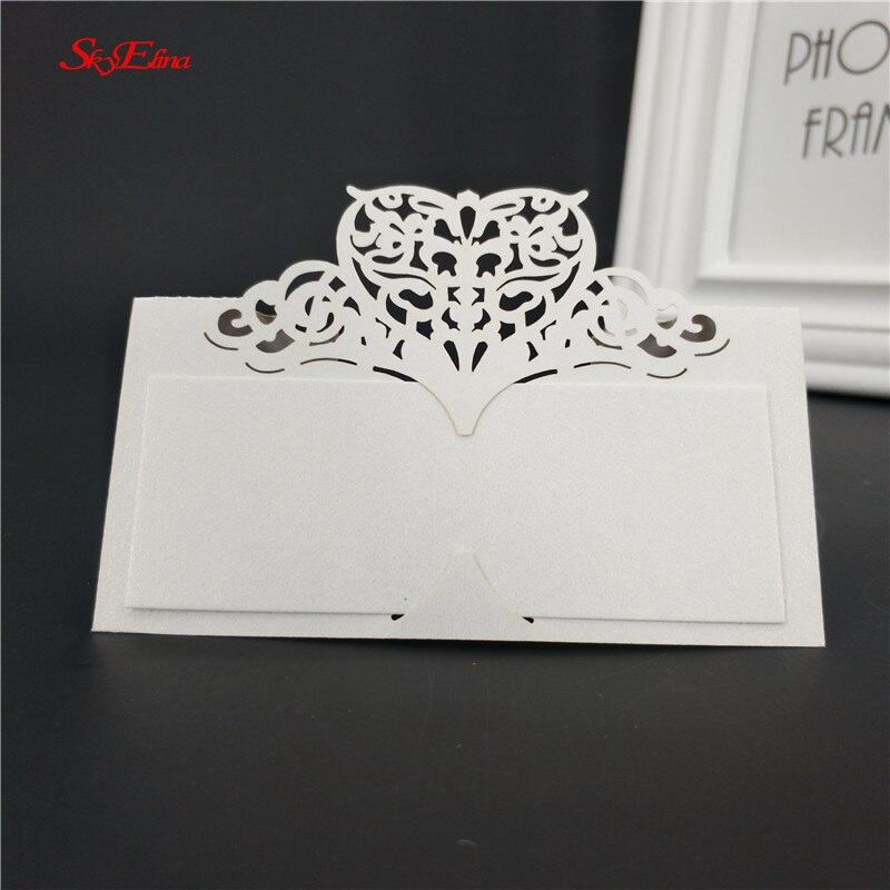 50pcs Party Table Name Guest Place Cards Favor Decoration Wedding Card birthday party Supplies Seating Decoration 5zSH871-50: white