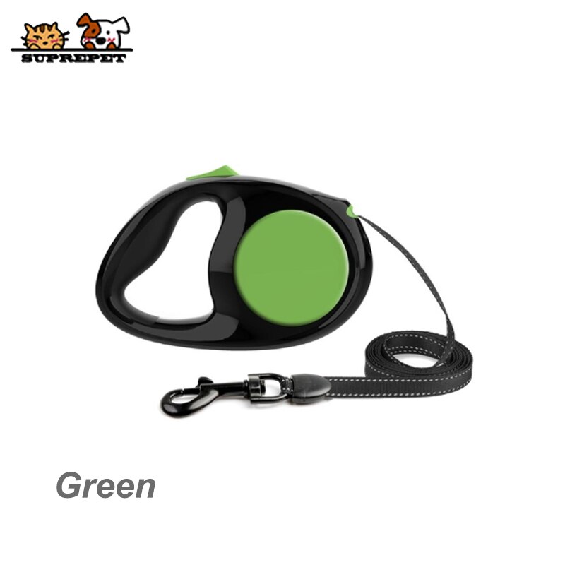 Suprepet pet hondenriem, automatisch intrekbaar voor grote en middelgrote honden, reflecterend touw, puppyriem, hondenaccessoires voor grote honden.: Groente