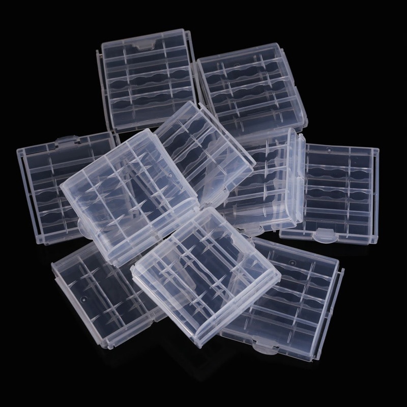 10 Pcs Plastic Geval Houder Storage Box Cover Voor Oplaadbare AA En AAA Batterijen NC99