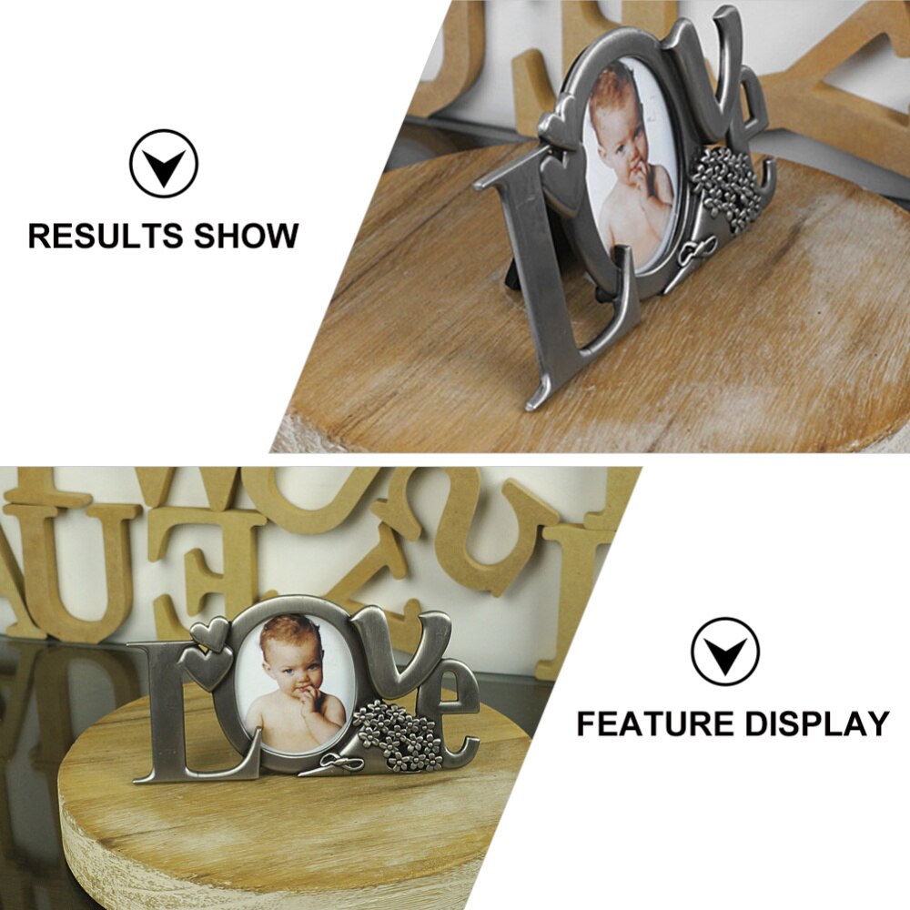 Metal Word Photo Holder Picture Frame Table Photo Frame Decor