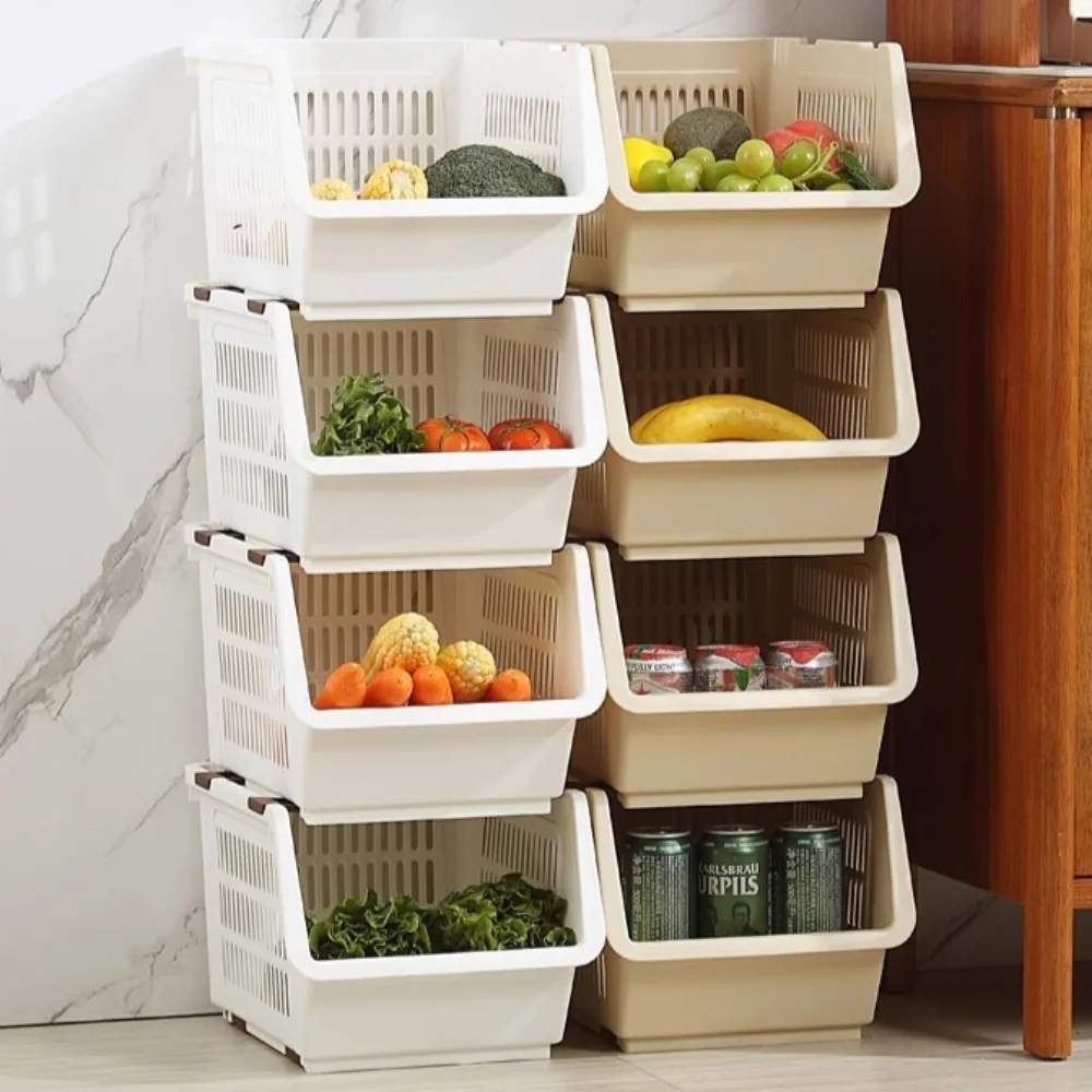HOShelves-mir de rangement empilable à roulettes, grande capacité, stockage de légumes et de fruits, stockage de jouets multicouches T1