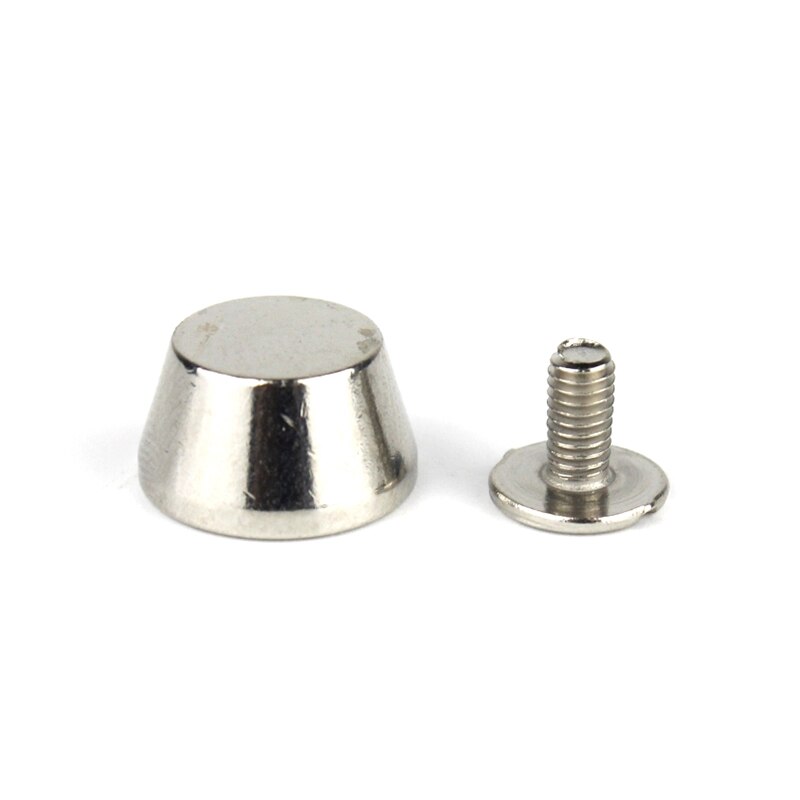 4 pièces de sacs à main de 12x7mm, pieds de protection du fond, clous plats en forme de seau, vis à l&#39;arrière, pointes Rivets, sac artisanal en cuir, décor de sac à main: silver