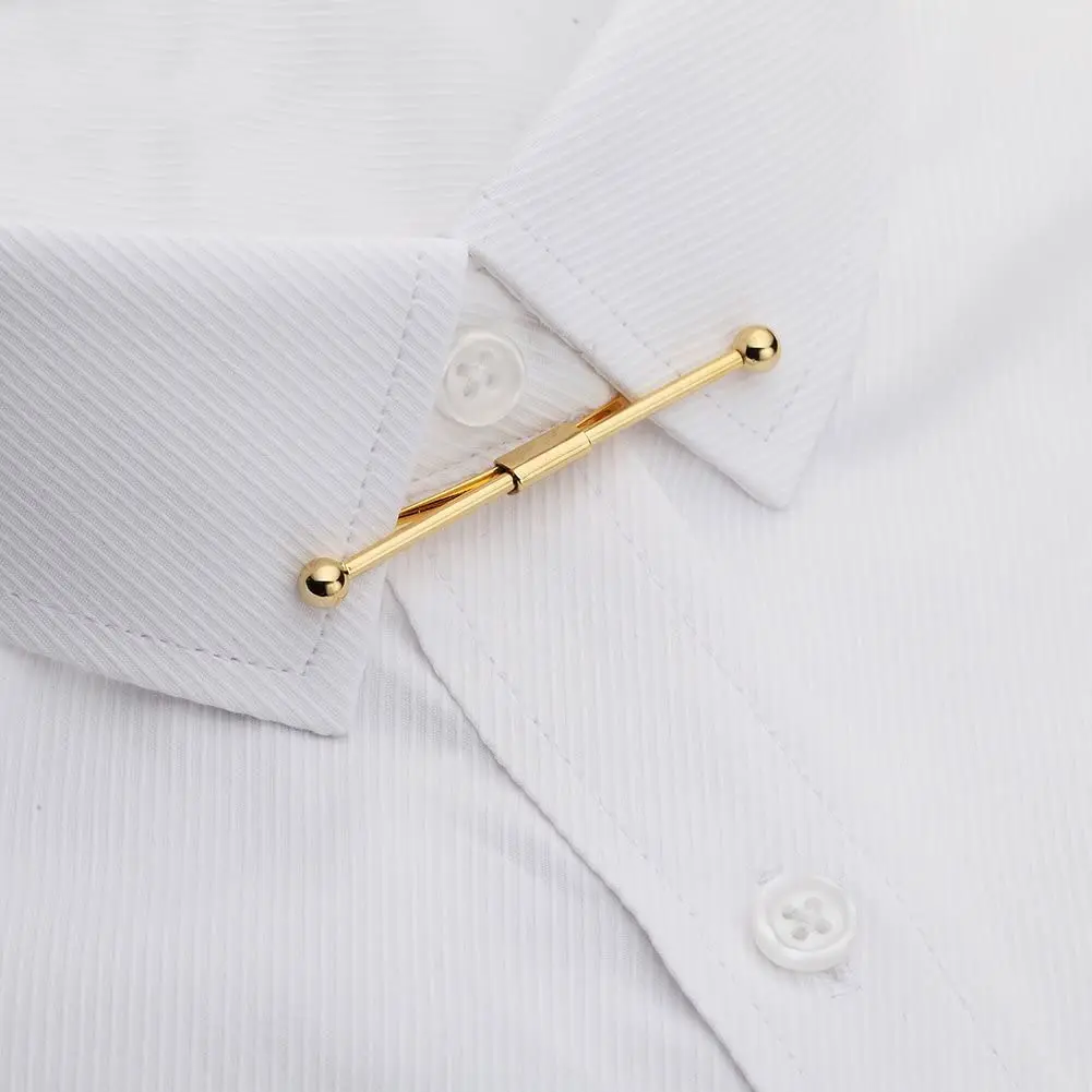 Hochwertige Kupfer-Kragen-Bar-Anstecknadel für Herren, goldfarben, zweifarbige Clips, Revers, -Brosche