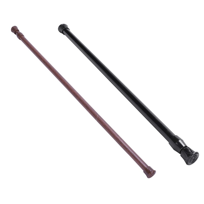 Spring Extendable Loaded Curtain Rail Pole Telescopic Bath Window Tension Rod,40-70cm & 55-90cm,Wood Color