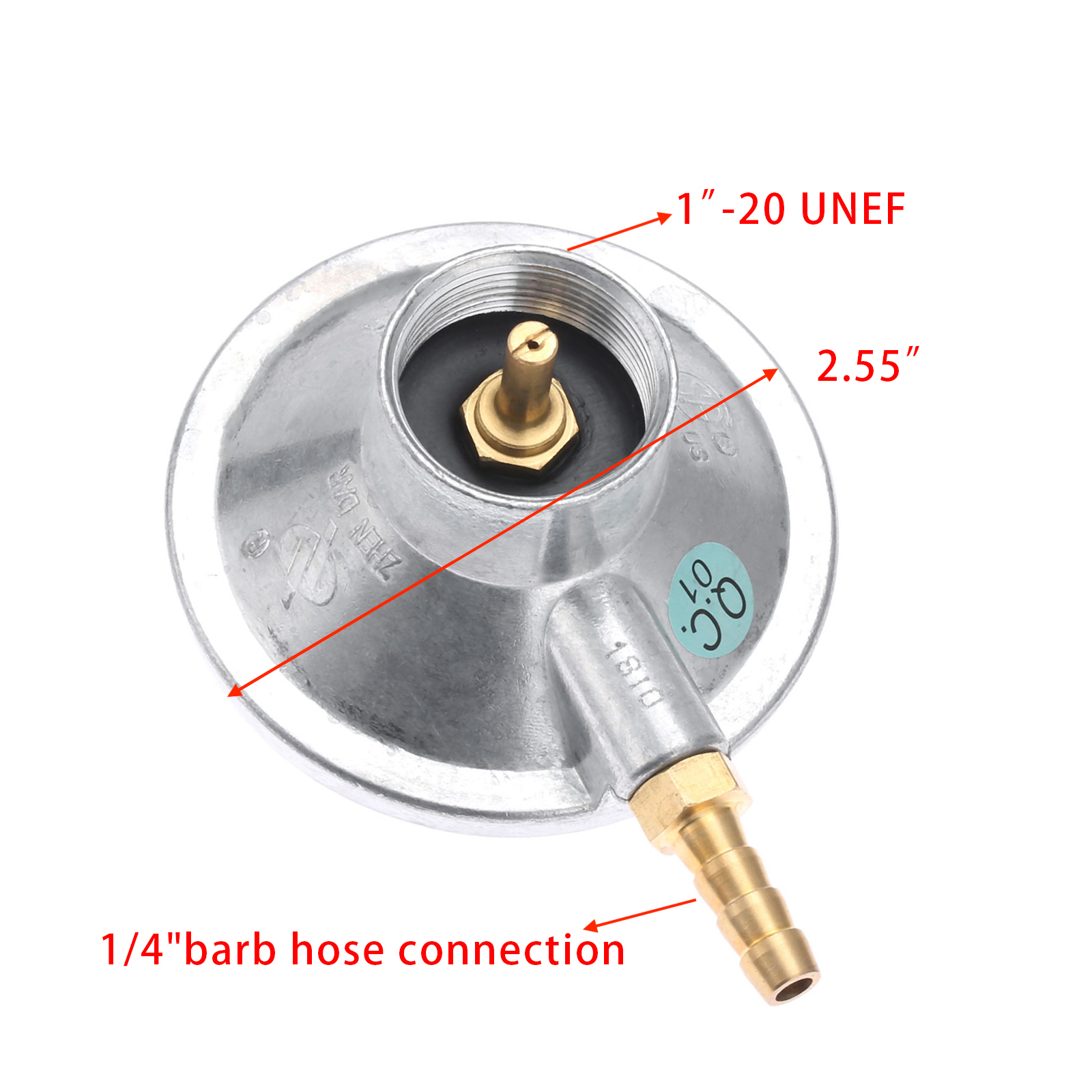 Propane Tank Low Pressure Gas Regulator For One Pound Propane Tank 1/4inchbarb Hose Connection