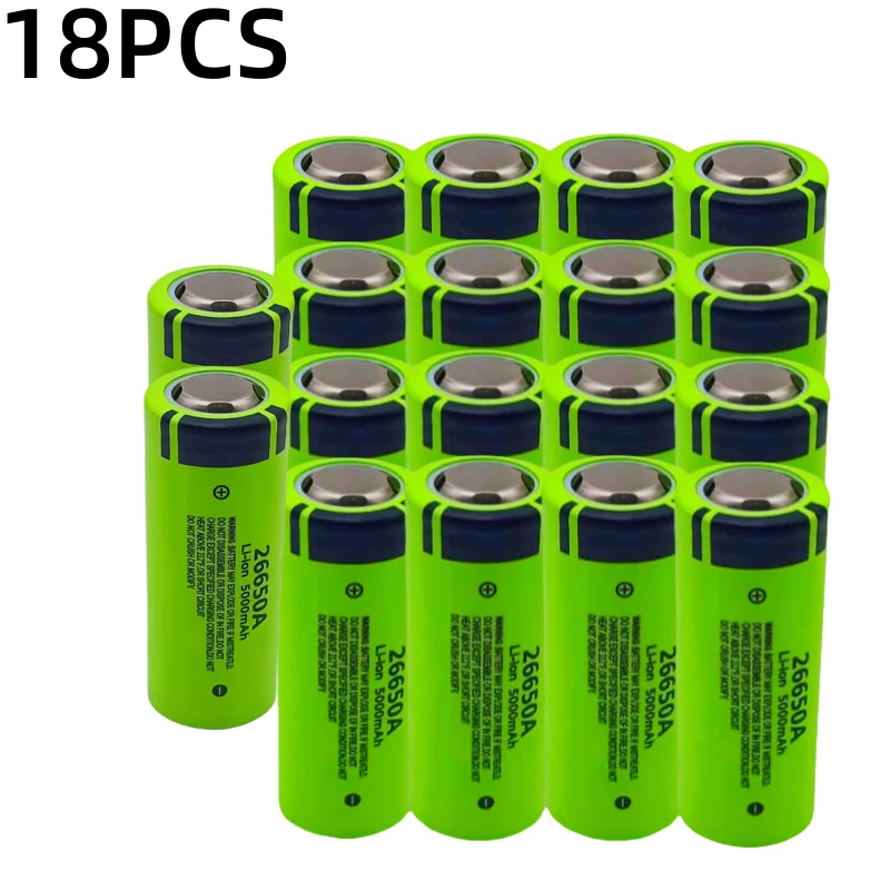 100% brand ,original,high,true capacity 26650A 5000mAh 3.7V lithium-ion rechargeable battery 26650 flashlight
