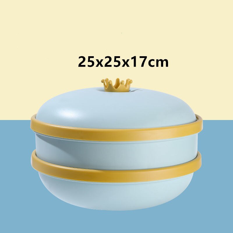 1 and 2 layer 5-Compartment Food Storage Tray Dried Fruit Snack Plate Appetizer Serving Platter for Party Candy Pastry Nuts Dish: blue 3