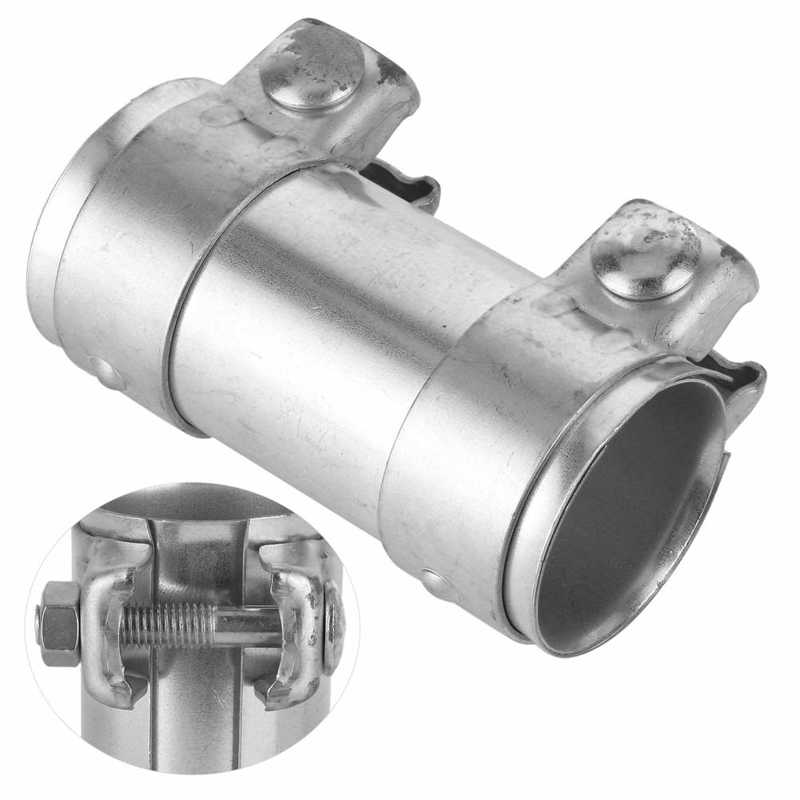 Exhaust Pipe Coupler Joiner Exhaust Muffler Tube Connector Joiner Dual Clamp Sleeve 2in/51mm Automobile Accessory