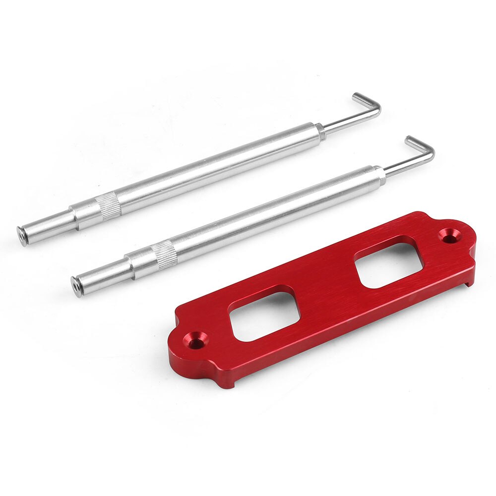 Aluminum Battery Tie Down Kit Hold Down Rod With Stainless Tray Hooks Fit For Acura Integra RSX For Honda Civic / CRX S2000: Red