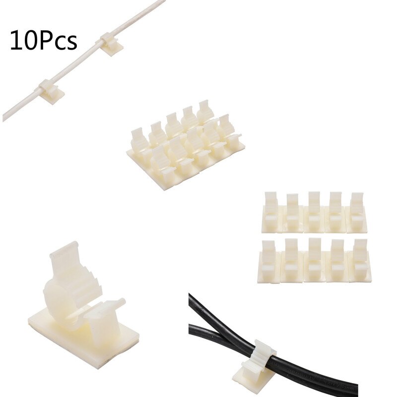 10Pcs/lot Cable Cord Adhesive Fasteners Clips Organizer Clamp Mounting Range Wireless Cable Clips Wire Holder