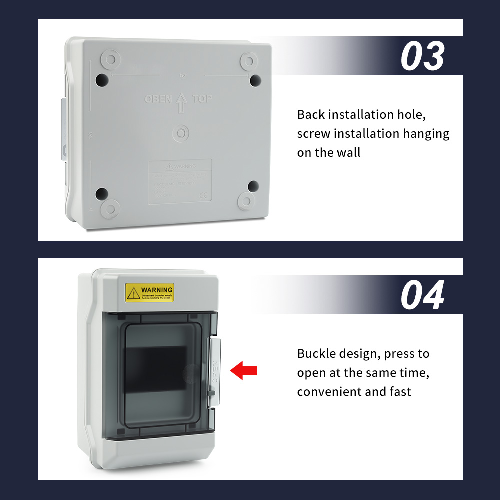 IP65 Outdoor Waterproof Electrical Distribution Box HS-4/6/9/12/15/18/24/36 Way Circuit Breaker MCB Power Junction Box