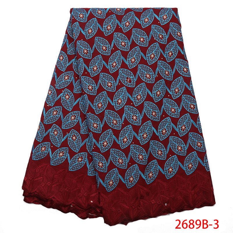 Dentelle suisse lace tissu africain brodé | Tissu de , avec lacets en coton et pierres, dernière collection nigériane