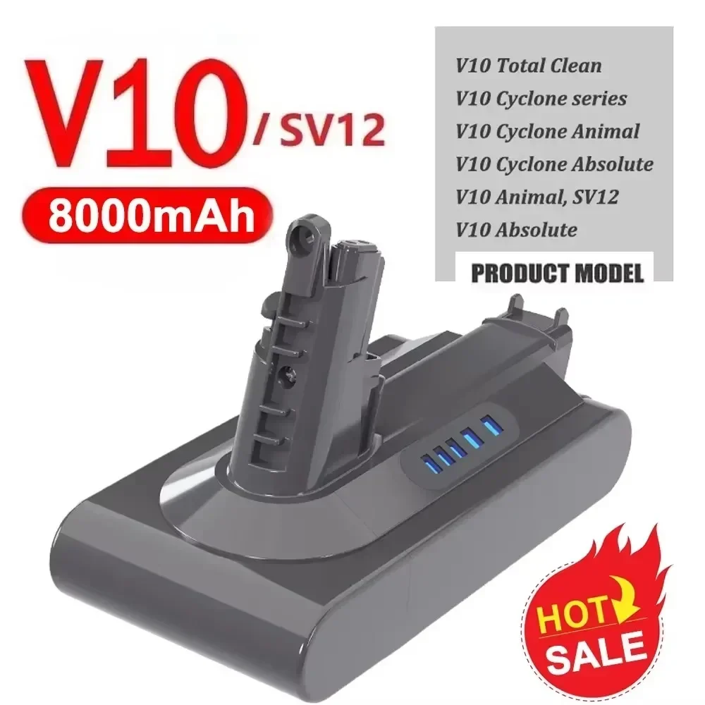 Akumulator 21,6 V do Dyson V6 V7 V8 V10 Series SV12 DC62 SV1 6000 mAh Akumulator do odkurzacza Dyson Zapasowe akumulatory: green