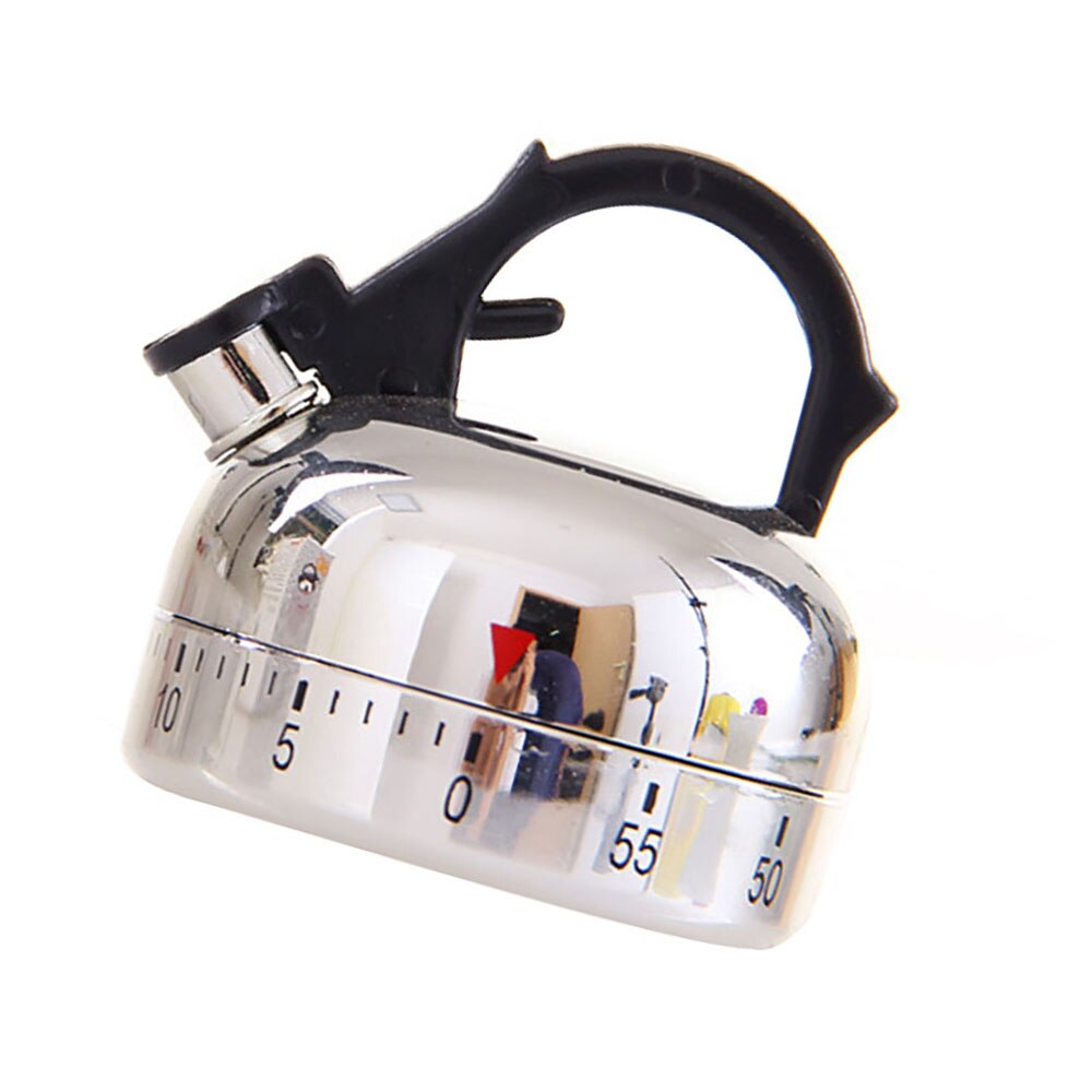 60 Minute Kitchen Timer Alarm Mechanical Teapot Shaped Timer Clock Counting Tools