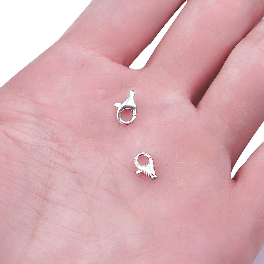 925 Sterling Zilver 8Mm 9Mm 2 Stuks Zilveren Kreeft Sluitingen Haken Connector Voor Diy Sieraden Bevindingen Materialen Levert