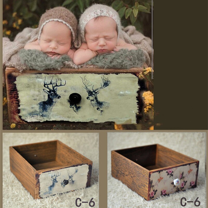 Accessoire de photographie pour -né, accessoire de photographie pour bébé, Studio pour bébé, cadre à tiroir, impression des deux côtés, séance Photo pour -né: C-6
