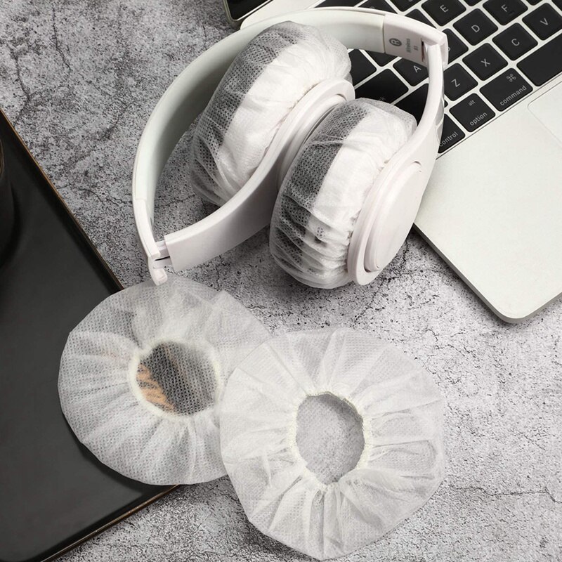 100 Uds auriculares desechables cubre orejas no tejida de almohadilla cubre elástico auricular cubiertas para Fit más en auriculares