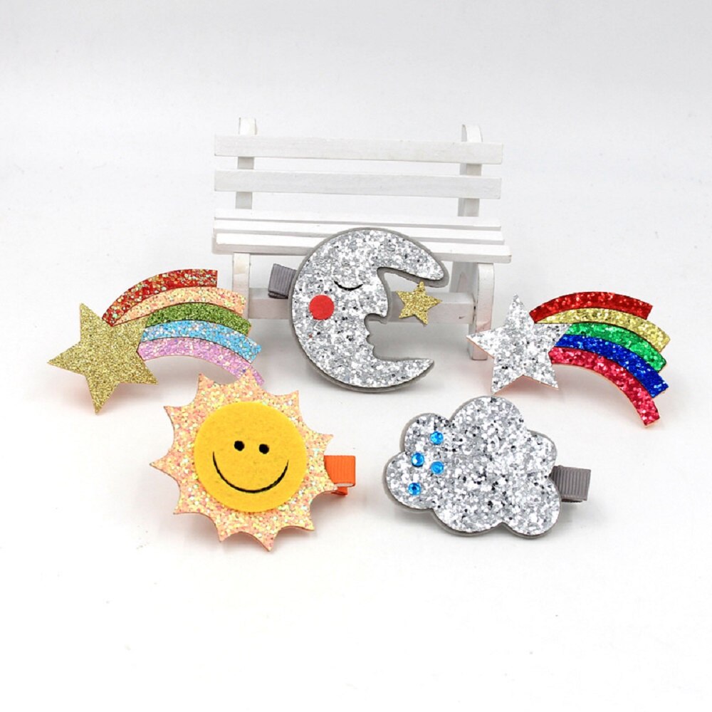 1PC Nuovo Coreano Carino Ragazze Del Fumetto stereo Forcelle Arcobaleno Paillettes Pinze bambino Barrette Dei Capelli per Bambini Accessori per Capelli