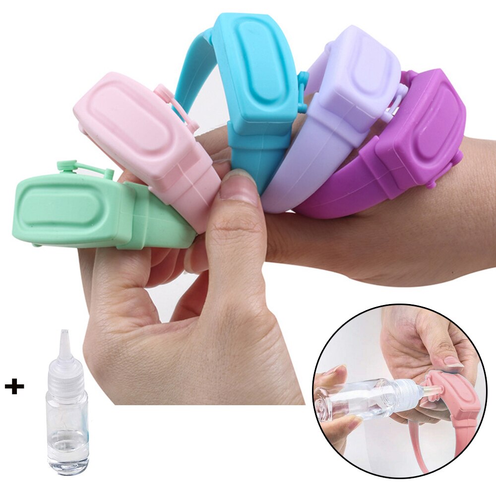 1 Set Siliconen Zeep Armband Duurzaam Waterdichte Draagbare Polsband Hand Dispenser Met Hervulbare Knijpfles Voor Volwassenen Kid