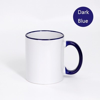 Taza en blanco sin estampado: dark blue