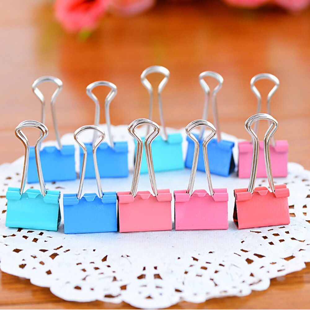 Clips de Metal coloridos para encuadernación, suministros de papelería de oficina, , , , 15mm, 60 unids/lote
