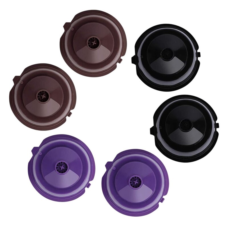 Filtro per caffè colorato riutilizzabile 6 pezzi per Capsule di caffè ricaricabili Dolce Gusto filtro per Capsule di caffè: Default Title