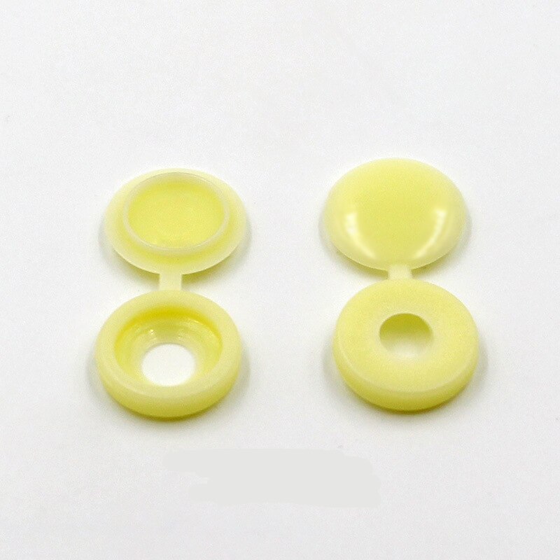 50pcs Plastic Conjoined Screw Cover Folding Screw Hole Cover with Cap Furniture Screw Bolts Beautification Decorative Buckle: cream color