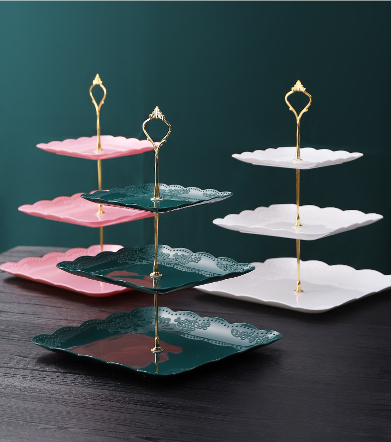 Afneembare Cake Stand Europese Stijl 3 Tier Gebak Cupcake Fruitschaal Serveren Dessert Houder Wedding Party Home Decor
