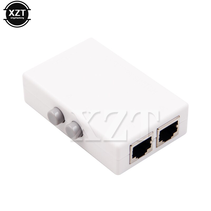 Dual 2 Way Port Manual Sharing Switch Adapter Mini 2 Port RJ45 RJ-45 Network Switch Ethernet