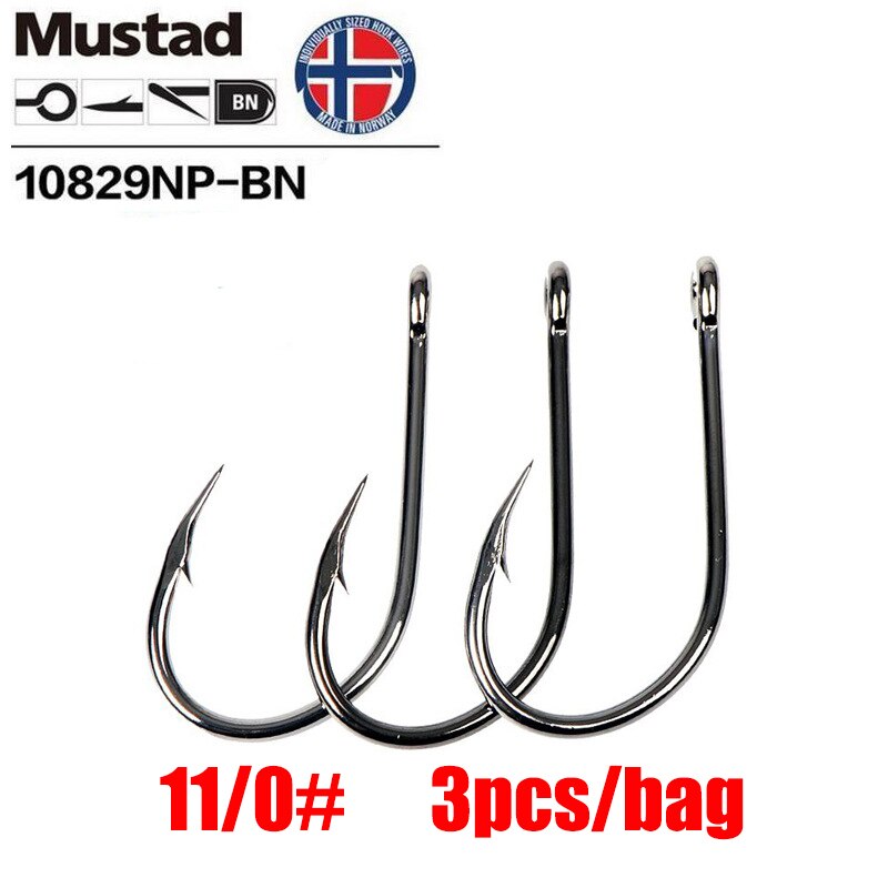 Mustad norge ursprung fiskekrok havsfiske jigg krok jigg beten krokig mun krok ,10829np- bn: 11 0