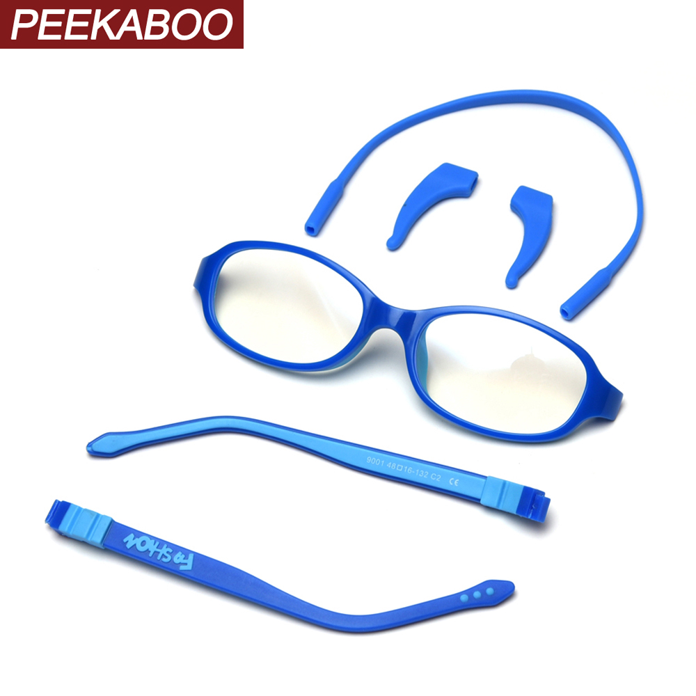 Peekaboo kids silicone glasses for children ultralight clear lens black boy optical eyeglasses for girls anti blue light
