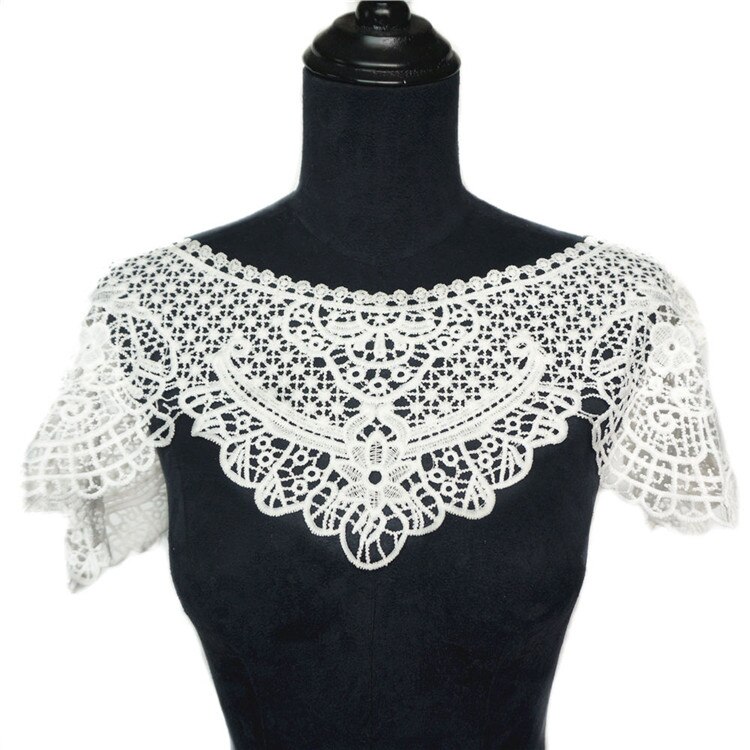 Wit Kant Kragen Stof Applicaties Mesh Geborduurde Versieringen Naai Op Patches Bruiloft Decoratie Jurk DIY: 9
