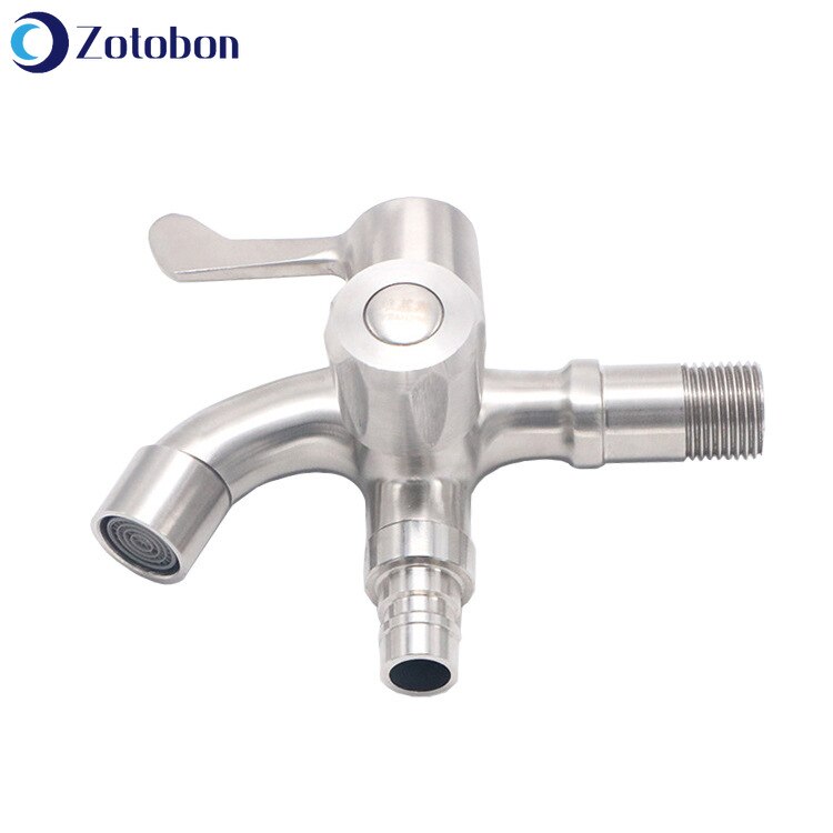 ZOTOBON 1pc Multi-function Faucet Double Faucet Quick Open Single Cold Bibcocks Washing Machine Tap Bathroom Accessories H165