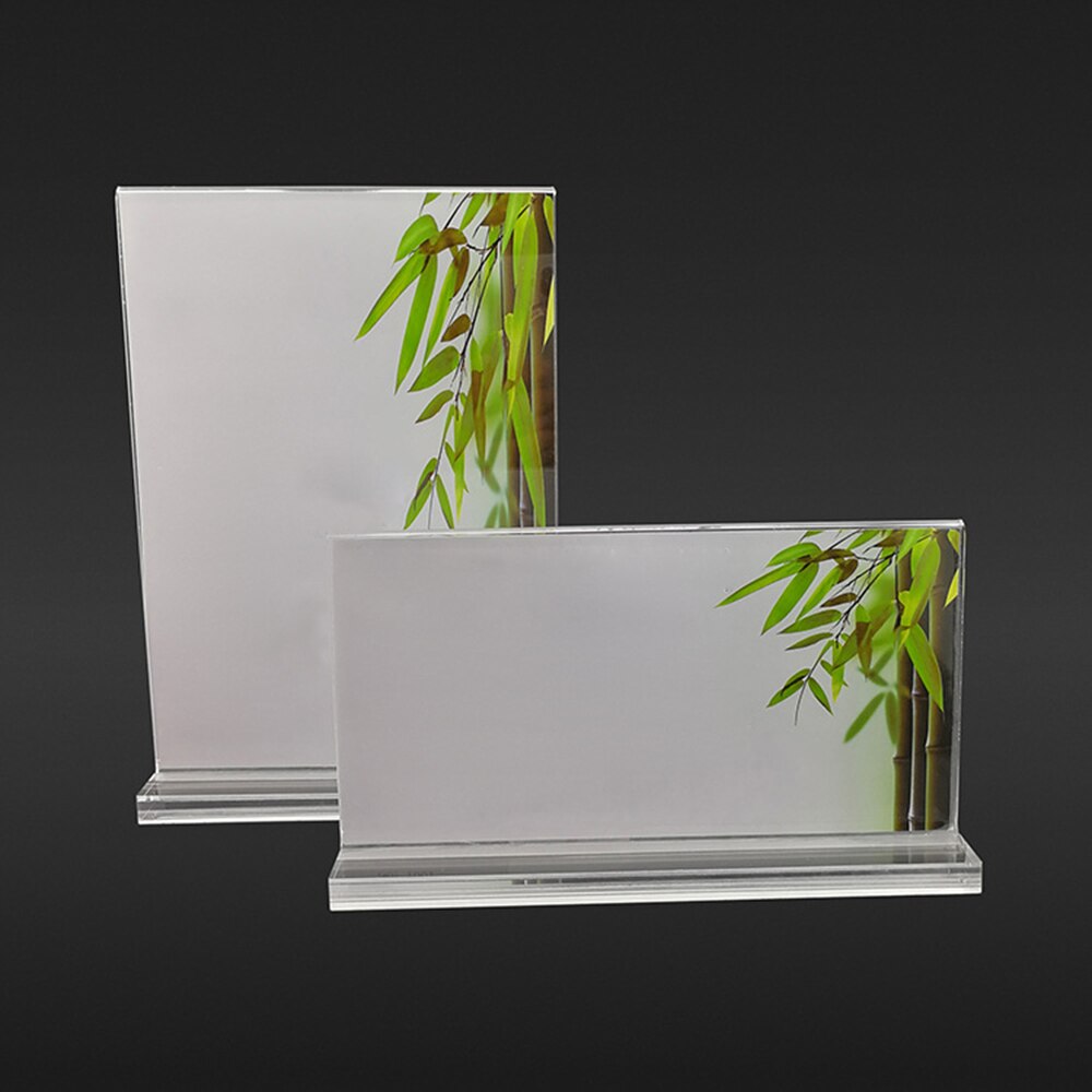 Acrylic Photo Frame Freestanding Picture Frame 100x150mm Table Display Card Stand