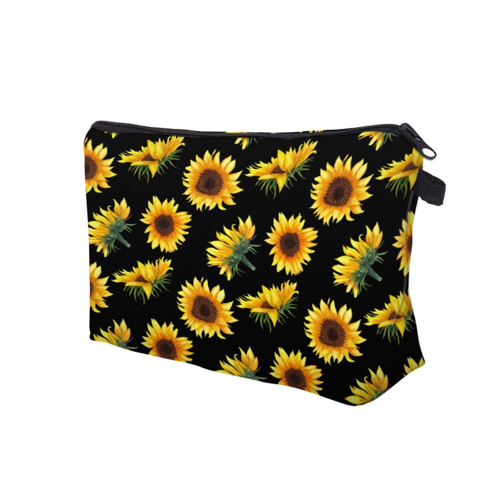 Deanfun ottavino Impermeabile Sacchetto di Trucco di Modo di colore Giallo Girasole Sacchetto Cosmetico Nero Bambini Sacchetto Della Matita del Regalo 52355