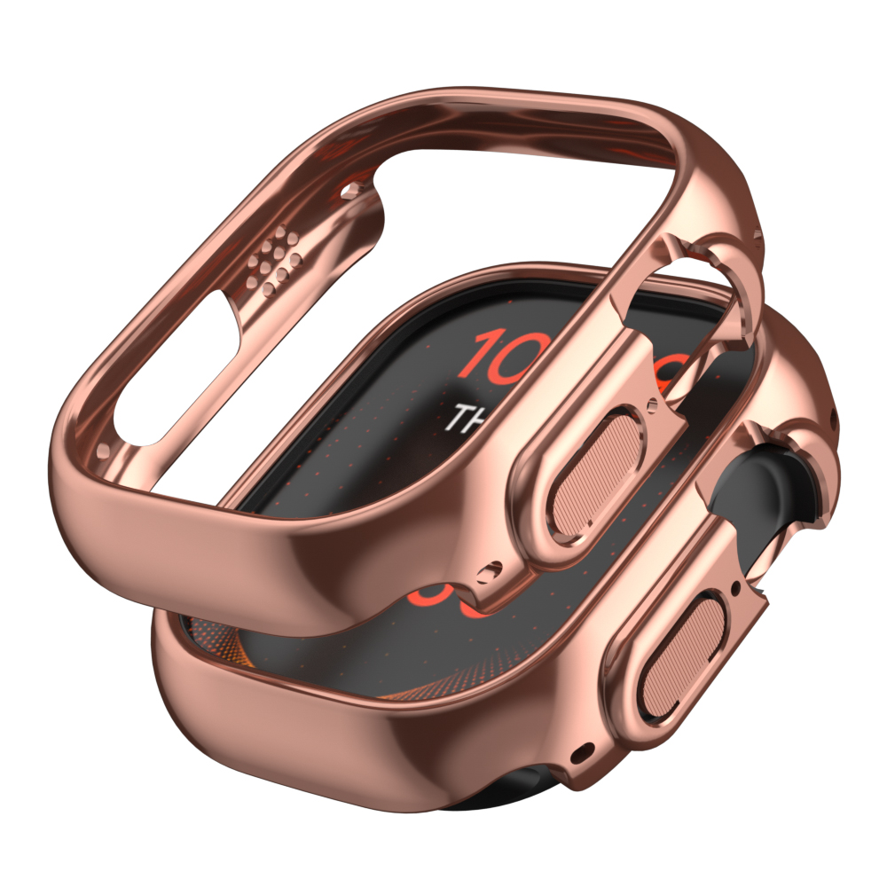 Hoesje Voor Apple Watch Ultra 2 49Mm 9 8 7 45Mm 41Mm Harde Pc Beschermhoes Holle Frame Iwatch Serie 6 Se 5 4 4 44Mm 42Mm 40Mm: Rose Gold / 8 Inches