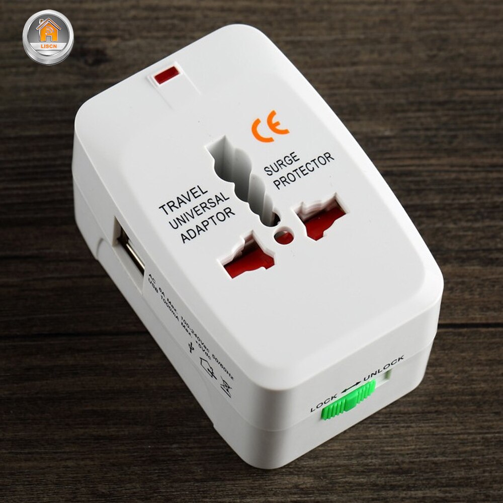 US AU Universal Adapter Plug Power Socket International Travel Universal Socket USB Power Charger Converter Wall Electric Plugs