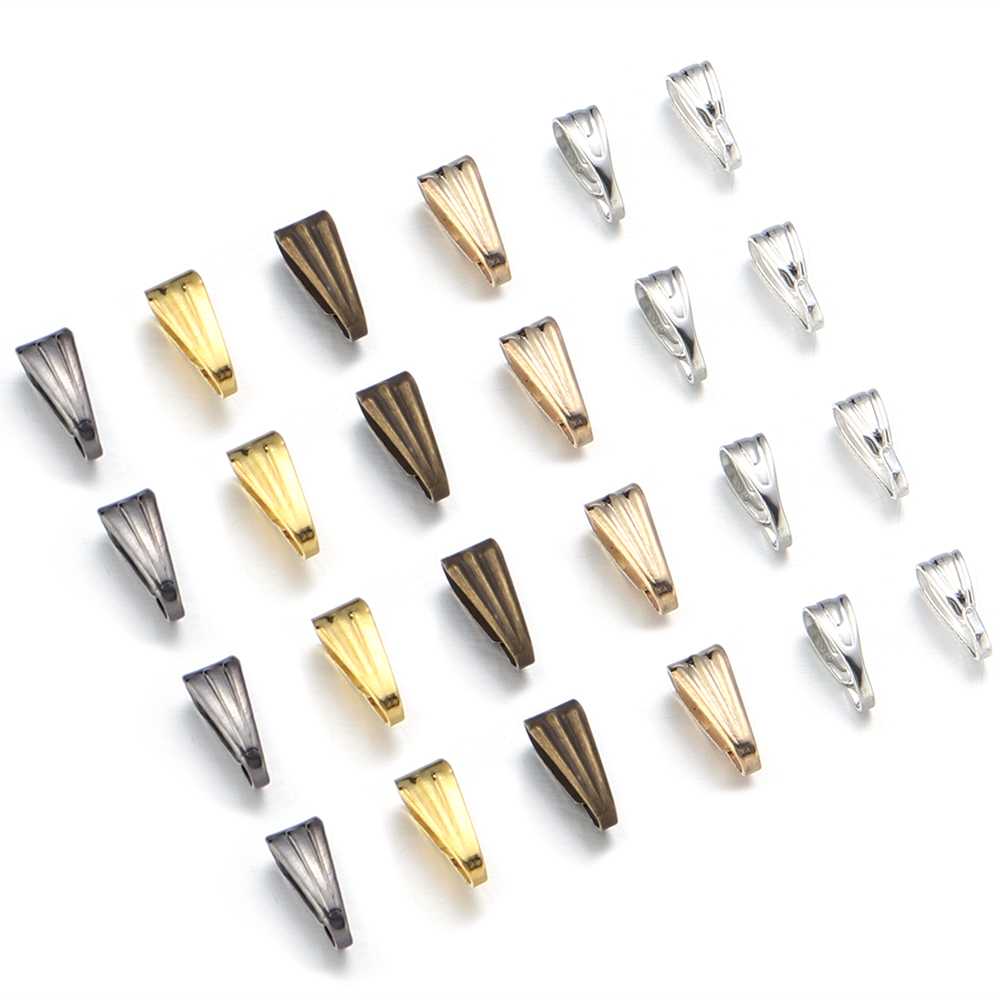 Pinch Bail Fecho Conectores, Pendant Clips, Colar Ganchos, Fazer Jóias, Encontrar Peças, Acessórios Suprimentos, 200Pcs