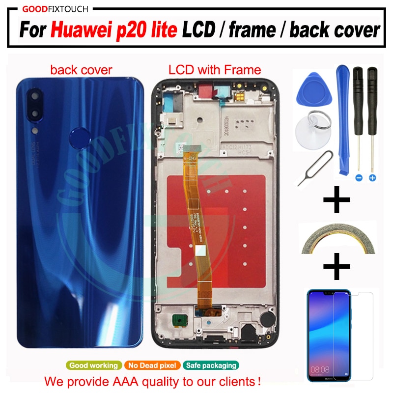 100% Getest OK 5.84 "Voor Huawei P20 lite Lcd-scherm + Touch Panel Digitizer Vergadering met frame Voor huawei P20lite lcd