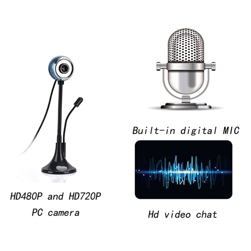 Full HD Webcam USB With Mic Mini Computer Camera Flexible Rotatable For Laptops, Desktop Webcam Camera Online Education