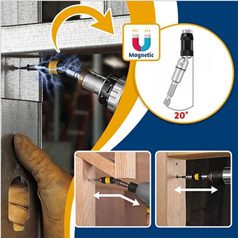 Electromagnetic Screw Bit Tip Quick Change Lockin Bit Holder With Spring Release Collar Flexible Durable Magnetic Shaft Drill