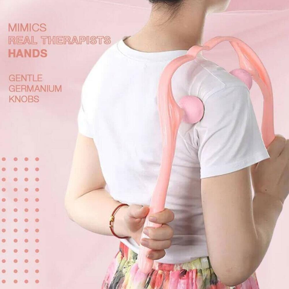 Pressure Point Therapy Neck Massage Tool Pressure Relieve Shoulder Massage Hand Dual Manual Roller Point Trigger Self Massa E8G8