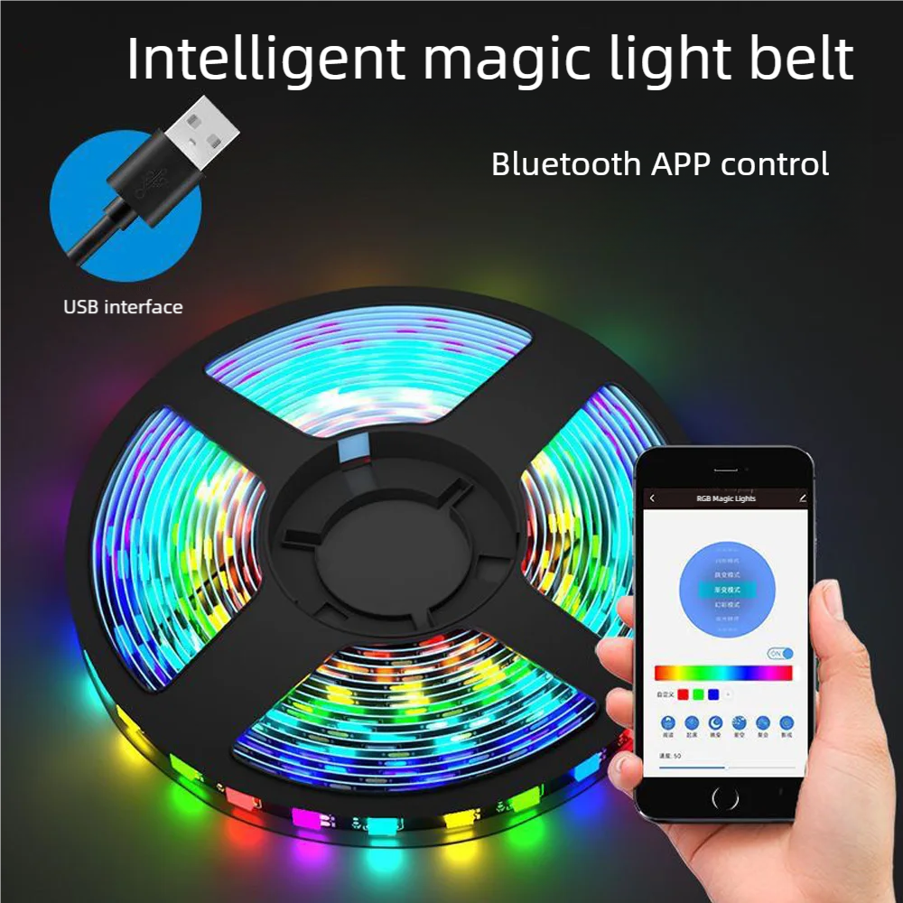 5M 5050 5V LED Light Strip USB Infrarood Afstandsbediening Flexibele Lamp Tape Lint Diode Voor Festival Party interieur Decor