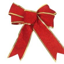 5Pcs 22*21cm Large Festival Bows Christmas Tree Bowknot Ornaments Party Xmas Decoration: Red