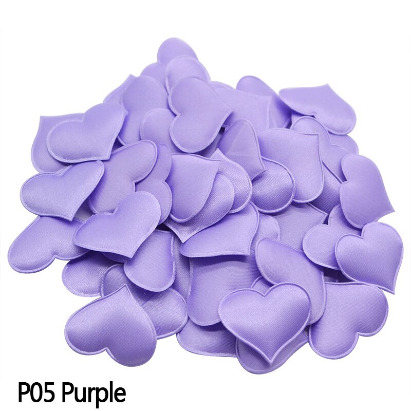 100 pçs coração tecido confetes decoração de mesa de casamento confetes pequeno amor coração pétala diy artesanato feliz aniversário festa suprimentos: Purple