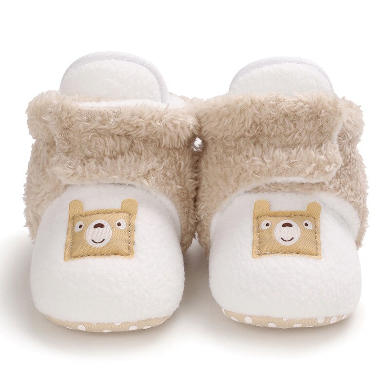 Antidérapant enfants hiver bébé fille chaussures bout rond bottes pour garçon coton enfant en bas âge fille neige cheville slip-on bébé rembourré bottes: white / 0-6 mois