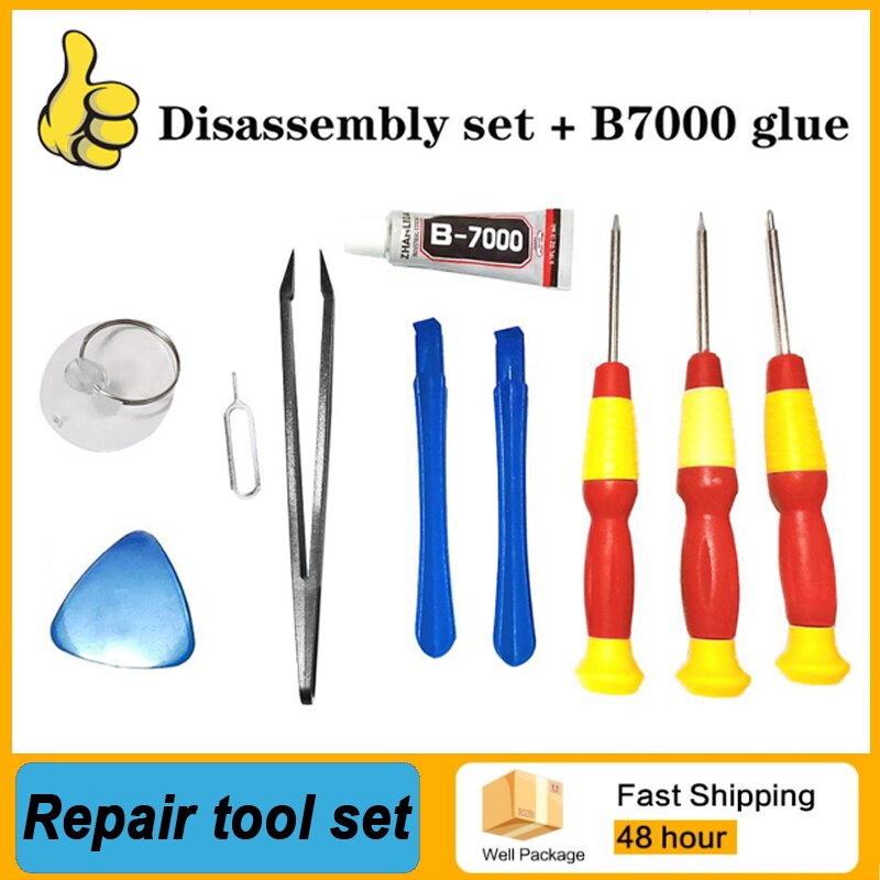 Screen Replacement Tool For Android Phones Display Repair Combination Disassembly Mobile Phone Repair Tools + 3ML B7000 glue