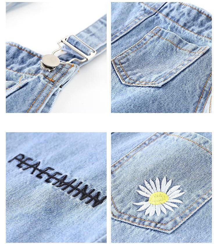 Big Children Kids Girls Denim Loose Pants Jumpsuit For Teens Girls School Jeans Embroidery Playsuit Jumpsuits Pants