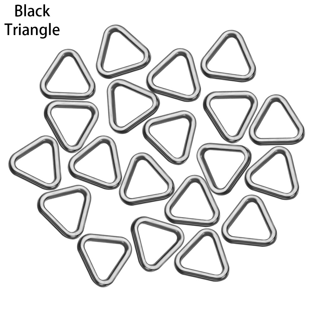 20Pcs 4Mm Mini Ovale/Vierkante/Driehoek Pop Zak Gesp Diy Pop Ultra-Kleine Bagage Kleding schoenen Hardware Onderdelen Accessoires: Black-Triangle
