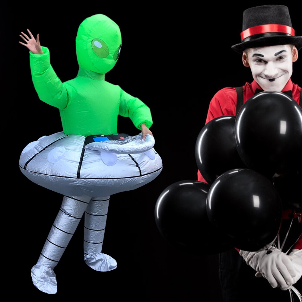 Green Alien Inflatable Clothes Funny Unisex Blow Up Suit Party Mascot Cosplay Costumes for Adult Kids #38